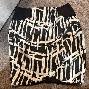 Black & White Brushstroke Skirt